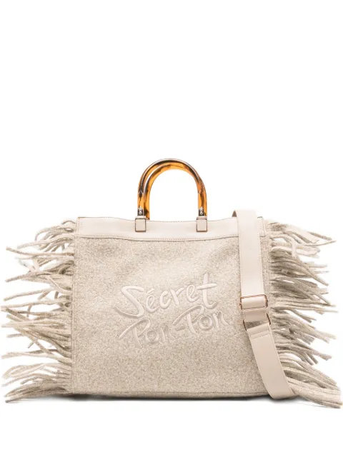 Secret Pon Pon fringed top-handles shoulder bag