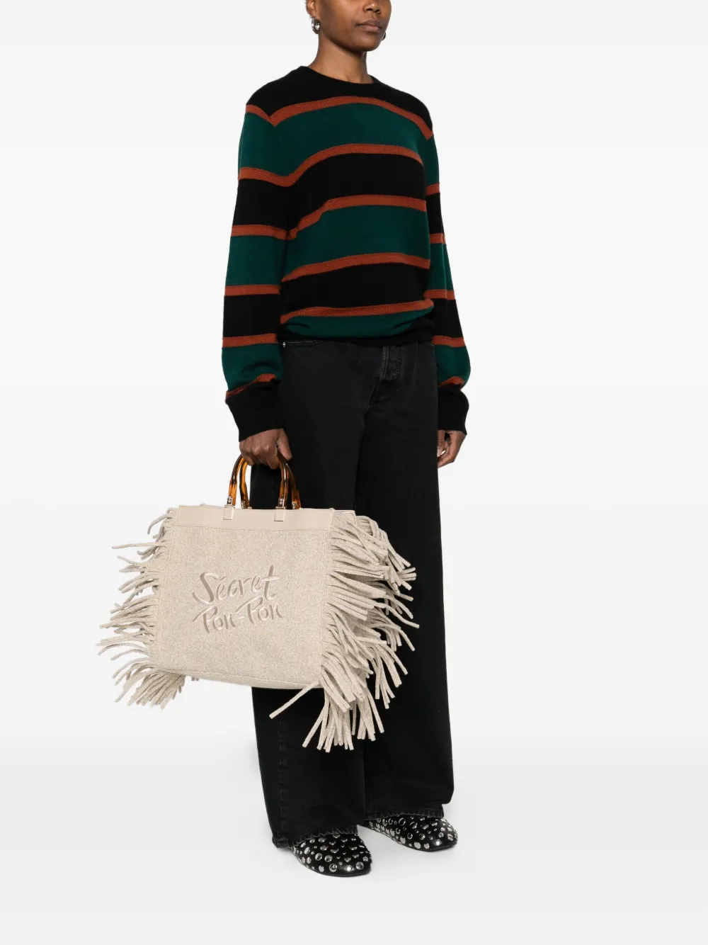 Secret Pon Pon fringed top-handles shoulder bag | Image 2