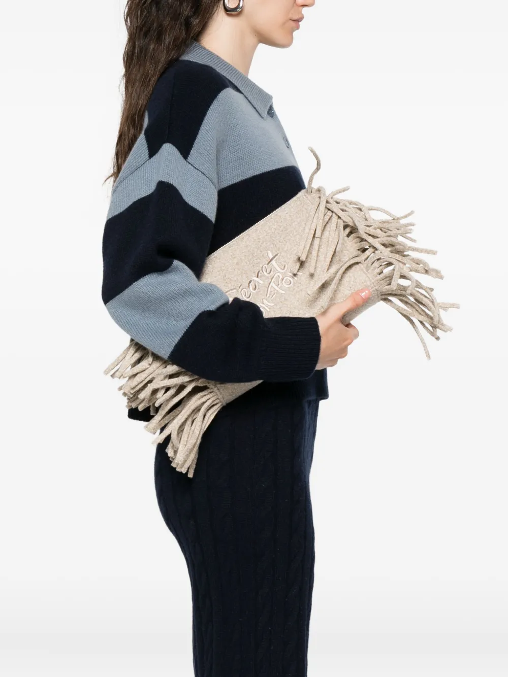 Secret Pon Pon Clutch com franjas e logo bordado | Image 2