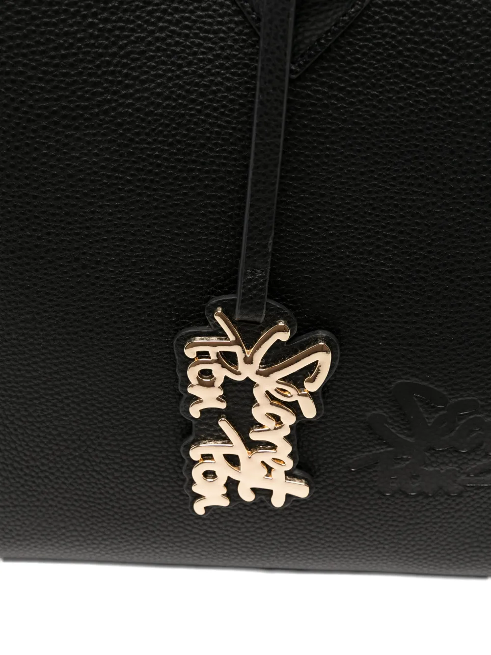 Secret Pon-pon Leather Shoulder Bag In Black