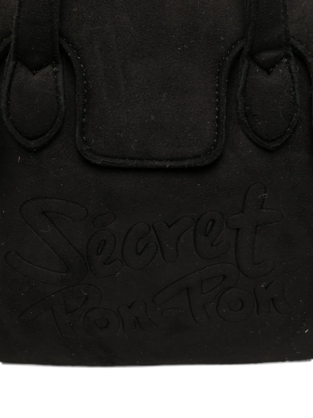 Secret Pon-pon Logo-embossed Tote Bag In Black