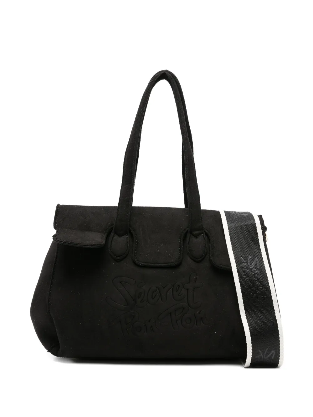 Secret Pon Pon logo-embossed tote bag | Black | Image 1