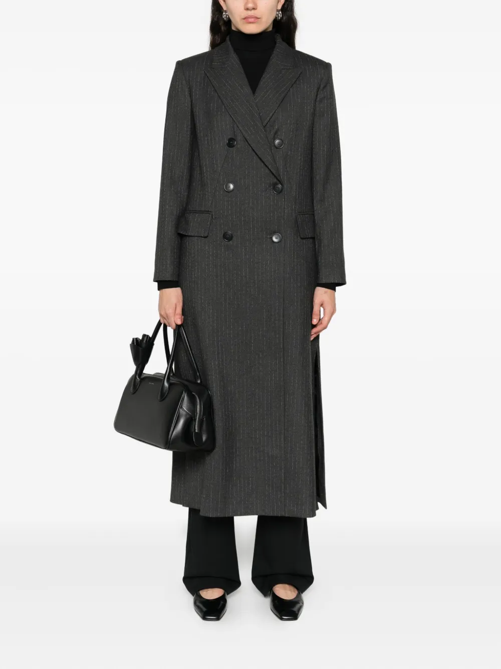 Cenere GB double-breasted pinstripe coat | Double Breasted & Peacoats | Image 2