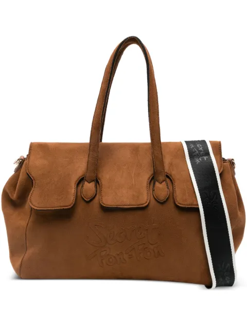 Secret Pon Pon logo-embossed shoulder bag