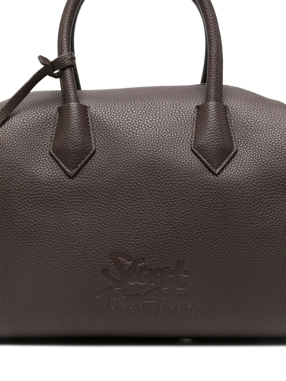 Secret Pon-pon Logo-charm Tote Bag In Brown
