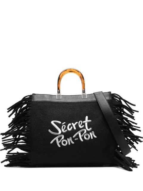 Secret Pon Pon fringed top-handles shoulder bag