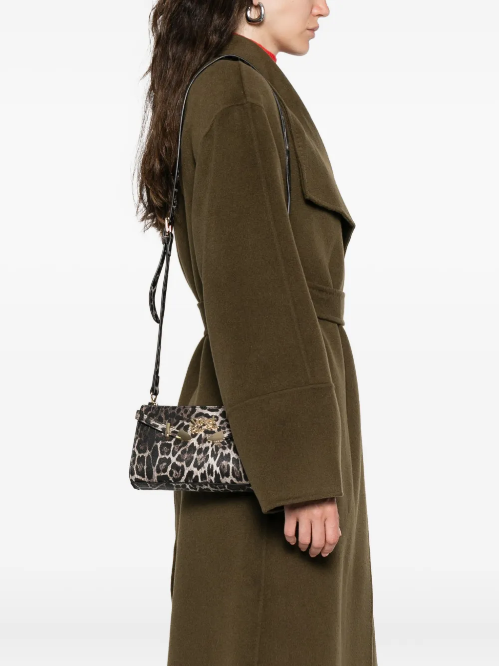 Secret Pon Pon leopard-print logo-plaque clutch bag | Image 2