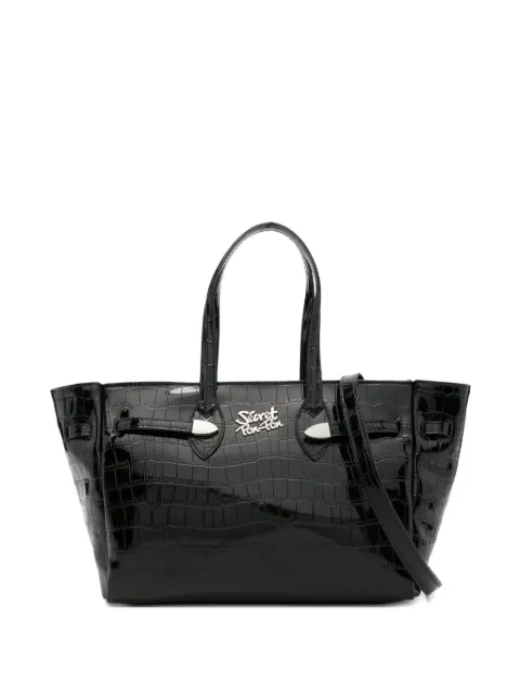 Secret Pon Pon crocodile-embossed shoulder bag