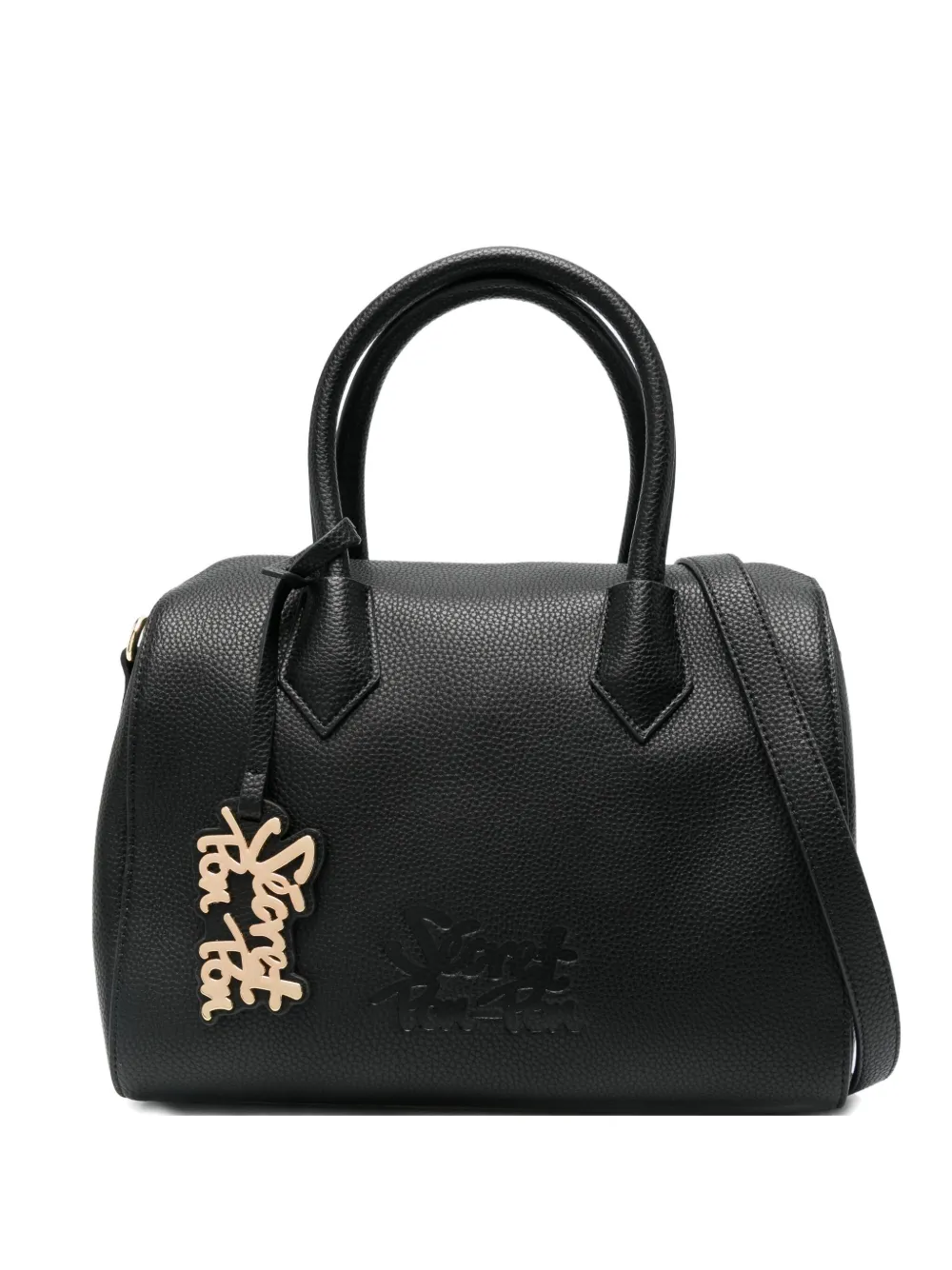 Secret Pon Pon top-handles leather tote bag | Black | Image 1