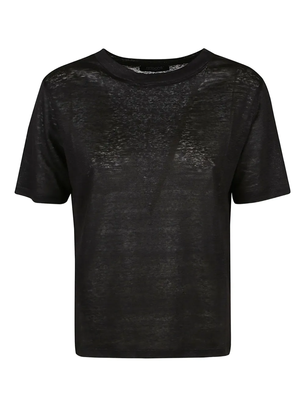 Aragona Linen Crew-neck T-shirt In Black