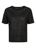 Aragona linen crew-neck T-shirt - Black