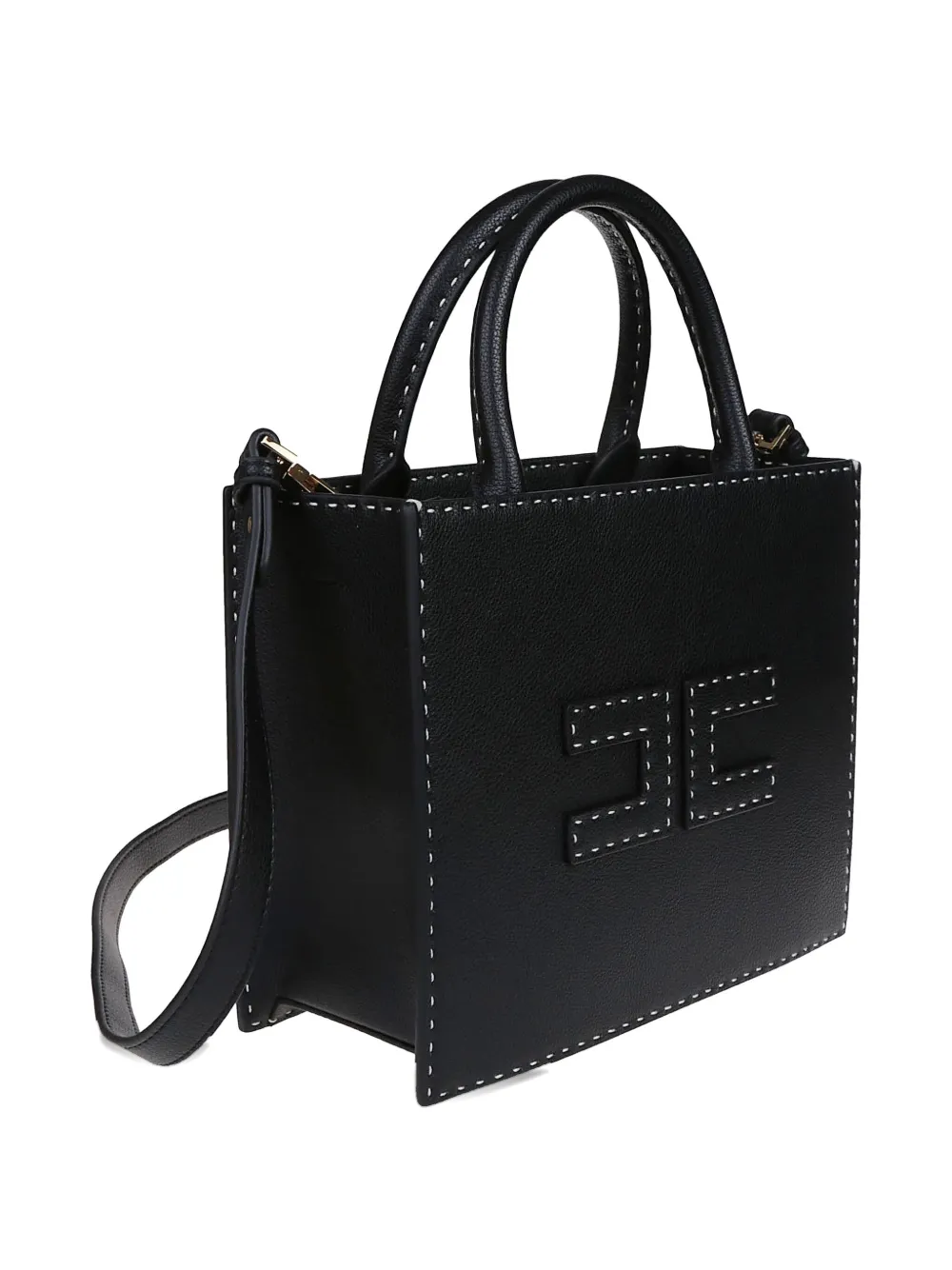 Elisabetta Franchi Logo-detail Shoulder Bag In Black