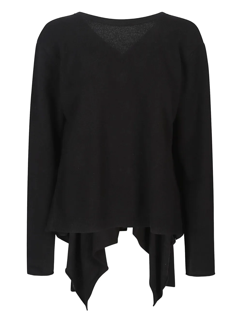 Fabiana Filippi Asymmetrical Draped Wool Sweater In Black