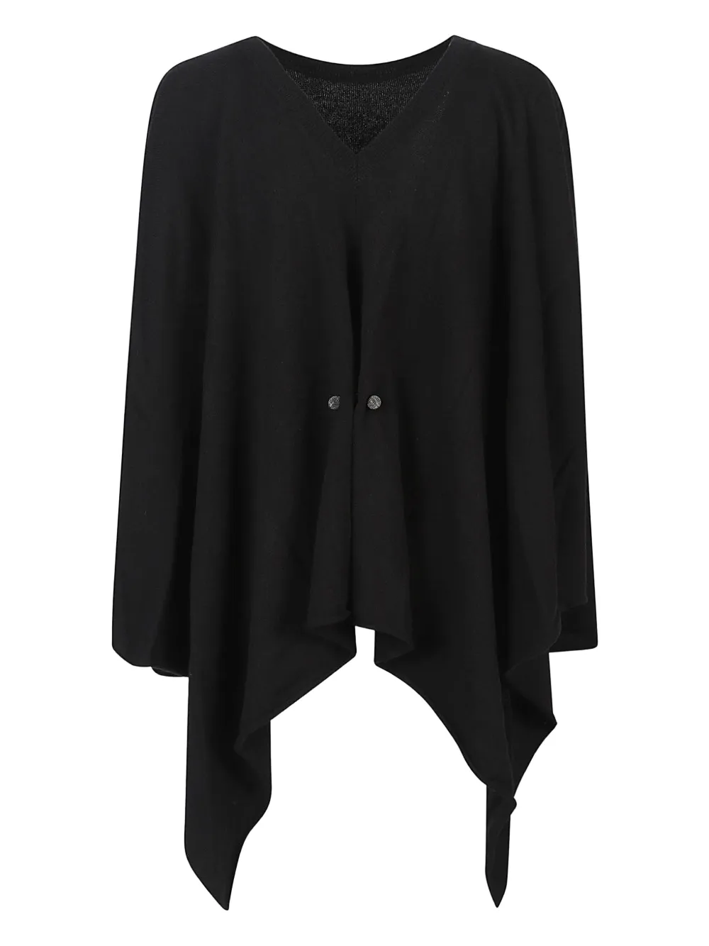 Fabiana Filippi Asymmetrical Draped Wool Sweater In Black
