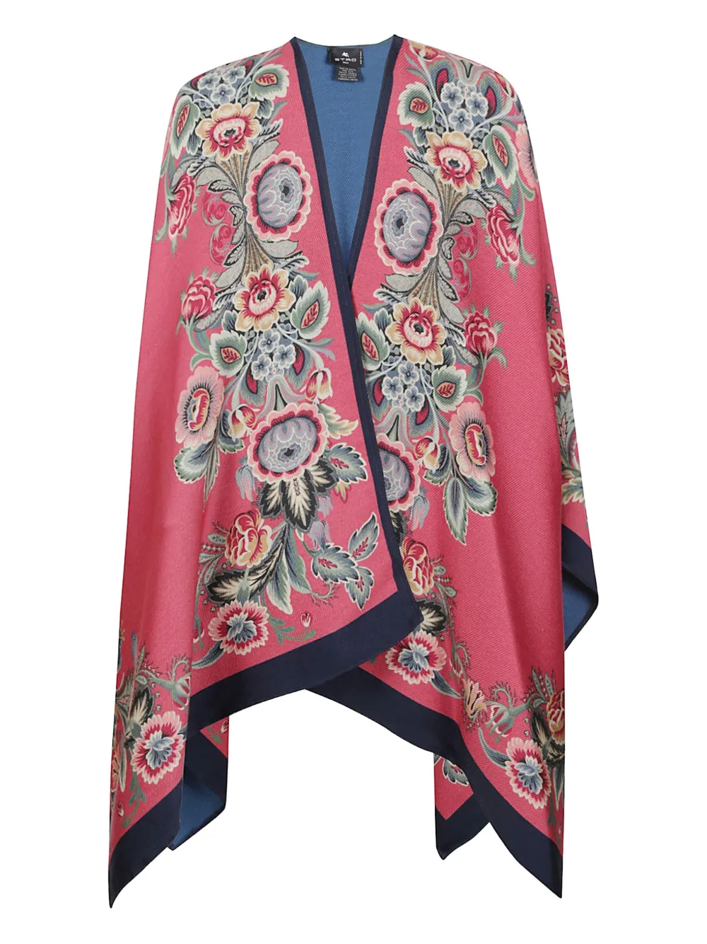 Etro Floral-print Cape In Pink