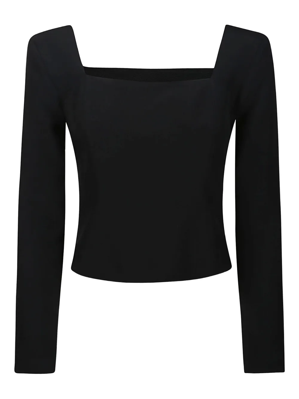Federica Tosi square-neck long-sleeve top - Zwart