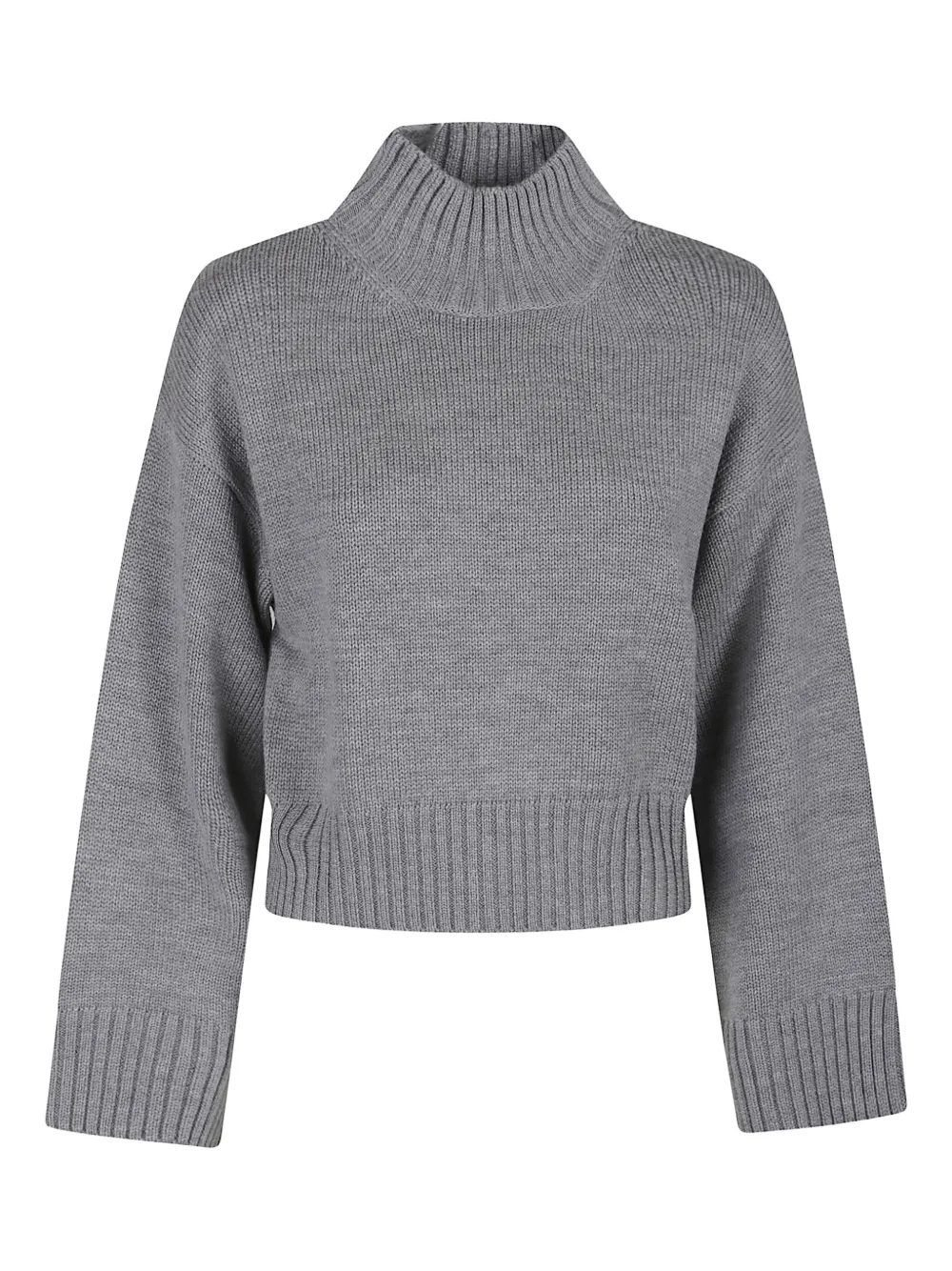 Fabiana Filippi High-neck Wool Sweater In Gray