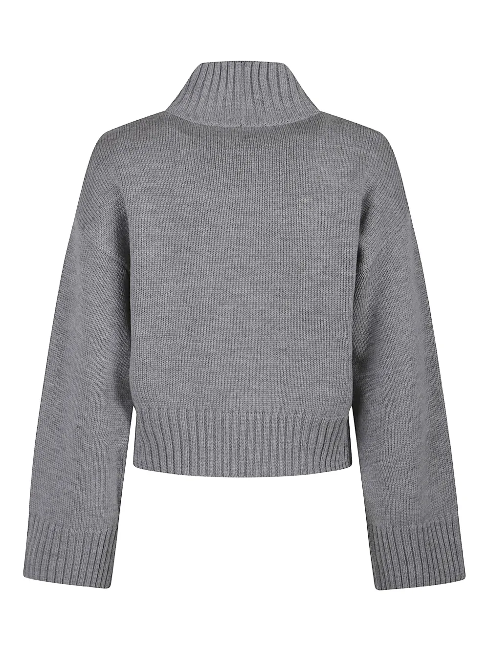 Fabiana Filippi High-neck Wool Sweater In Gray