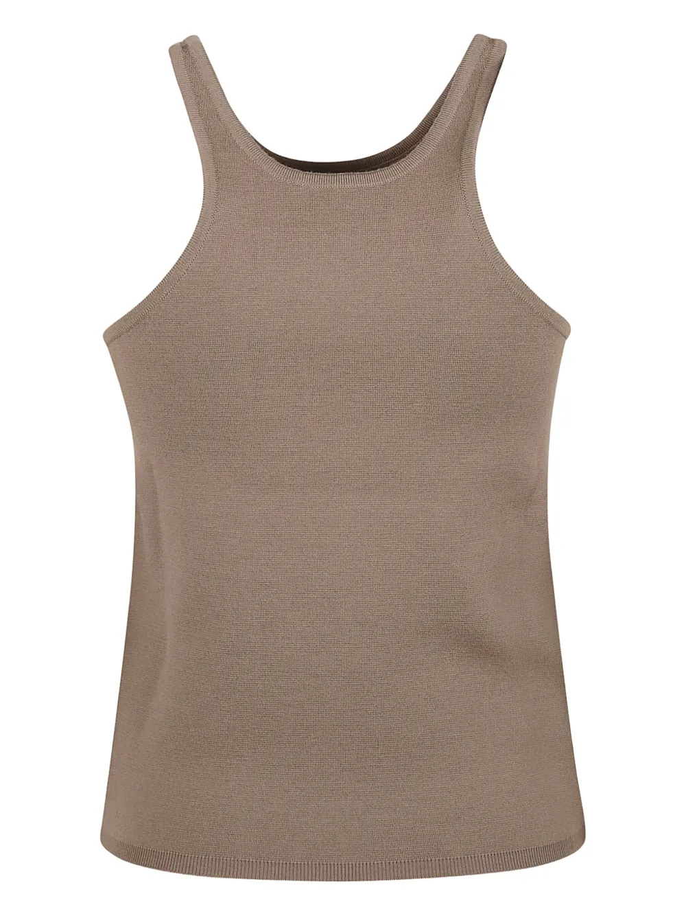 Max Mara Wool Ribbed Tank Top In Brown