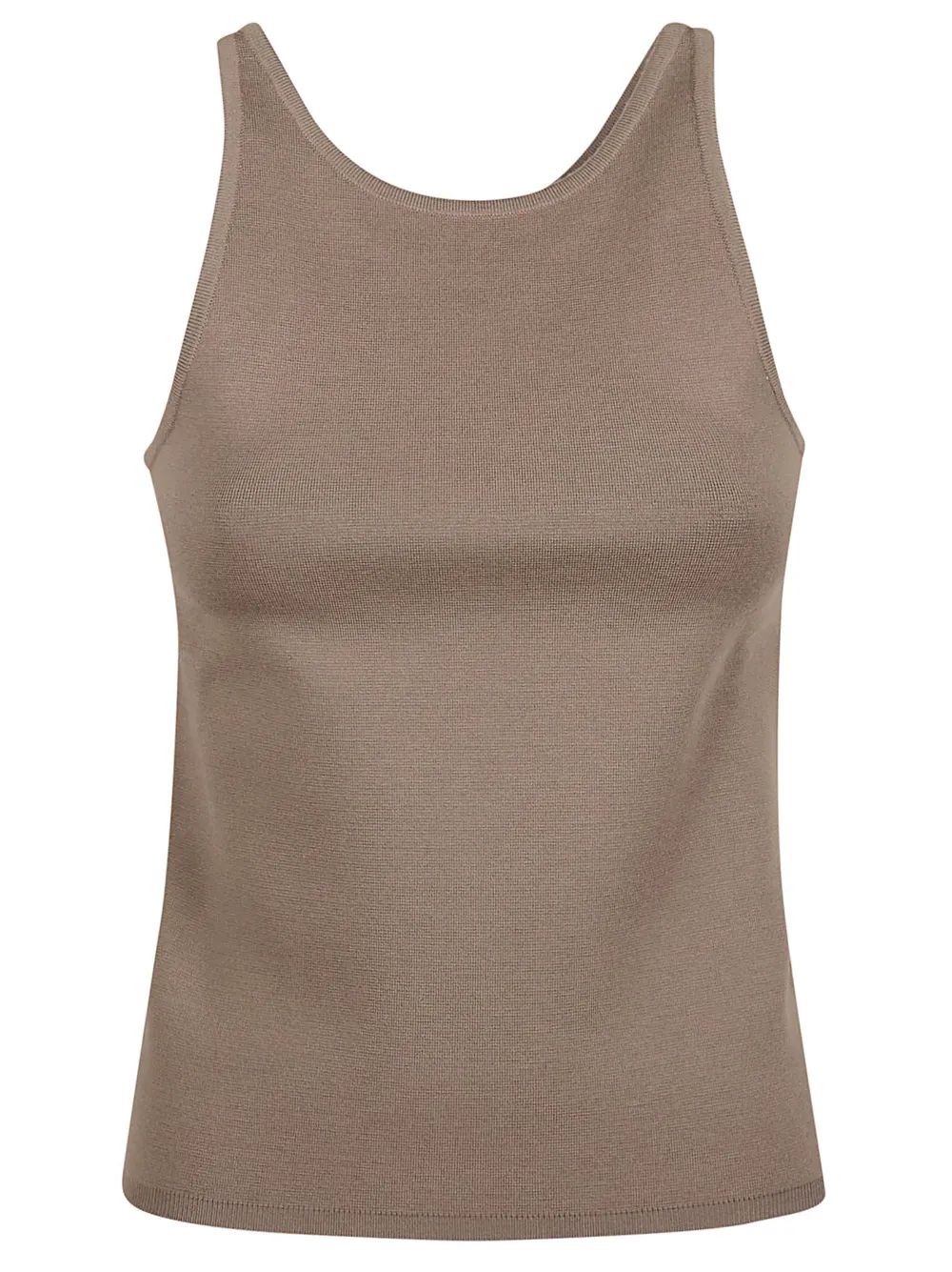 Max Mara Wool Ribbed Tank Top In Brown