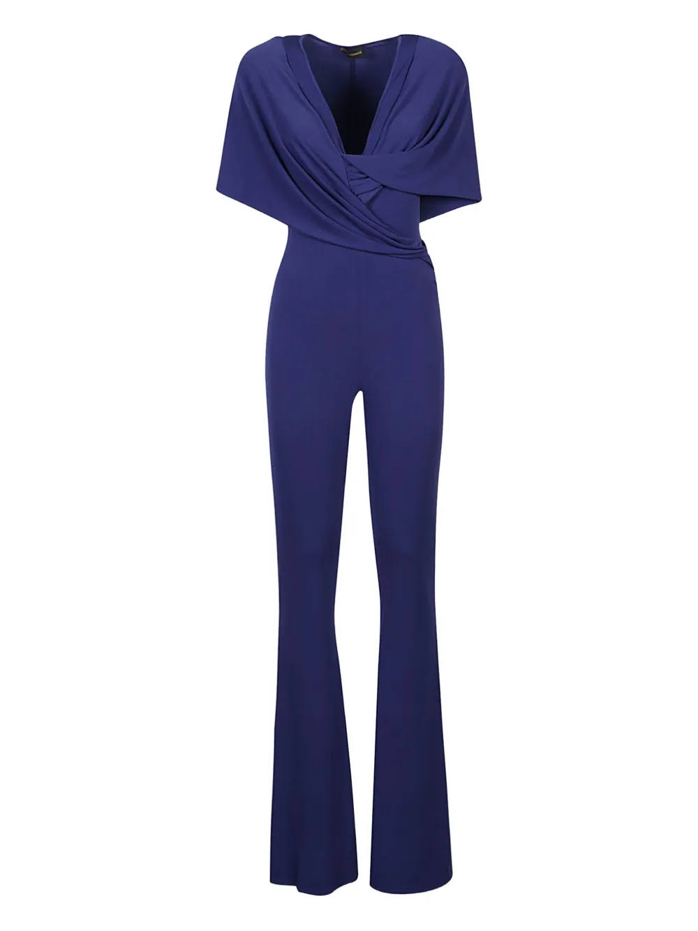 THE ANDAMANE draped-neck flared jumpsuit | Blue | Image 1