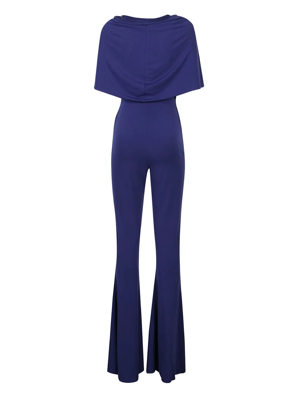 THE ANDAMANE Flared jumpsuit met gedrapeerde hals - Blauw