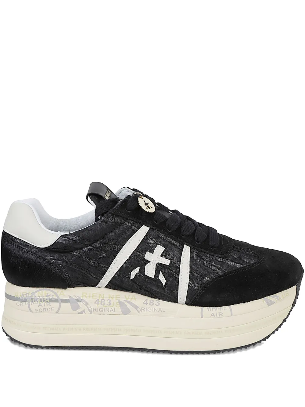 Premiata platform logo-detail sneakers Black