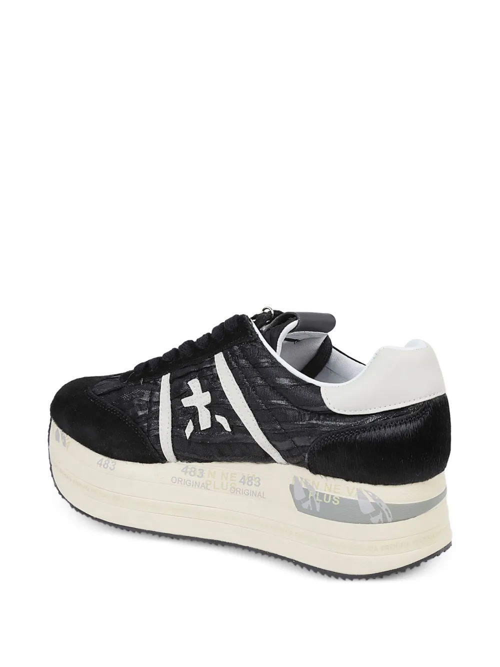 Premiata Sneakers met plateauzool en logo Zwart