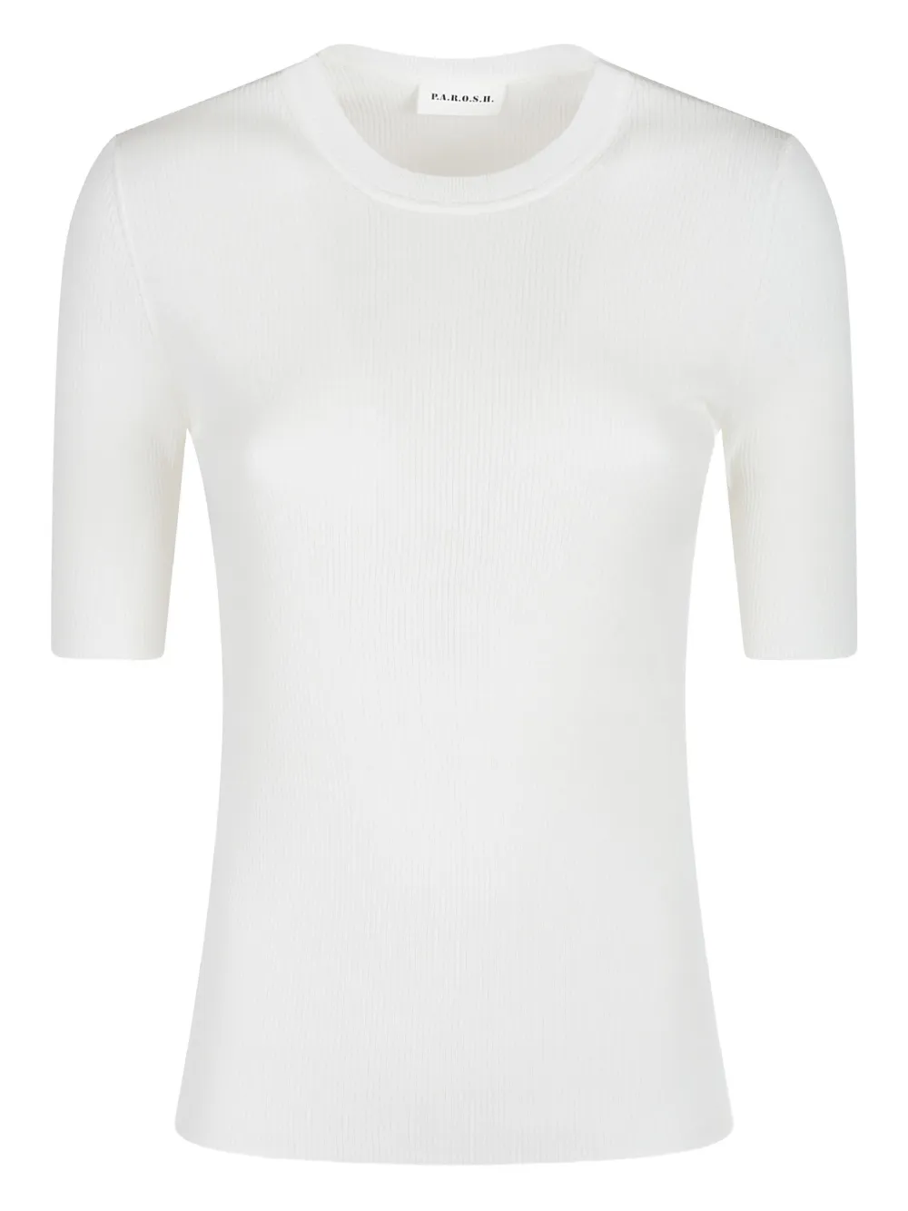 P.a.r.o.s.h Ribbed Short-sleeve T-shirt In White