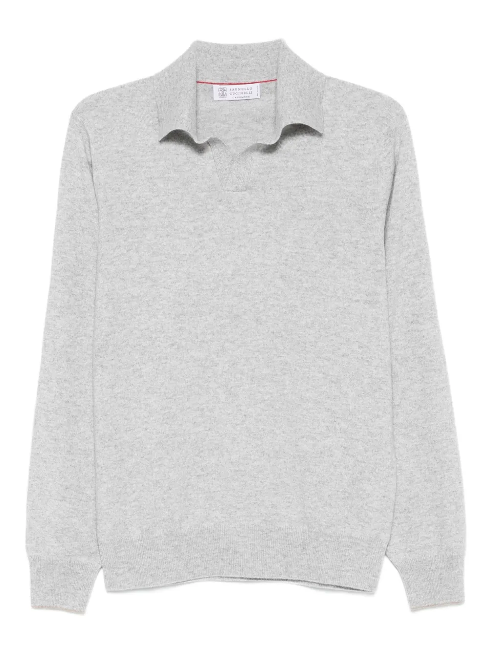 Brunello Cucinelli suéter tipo polo con mangas largas | gris | Image 1