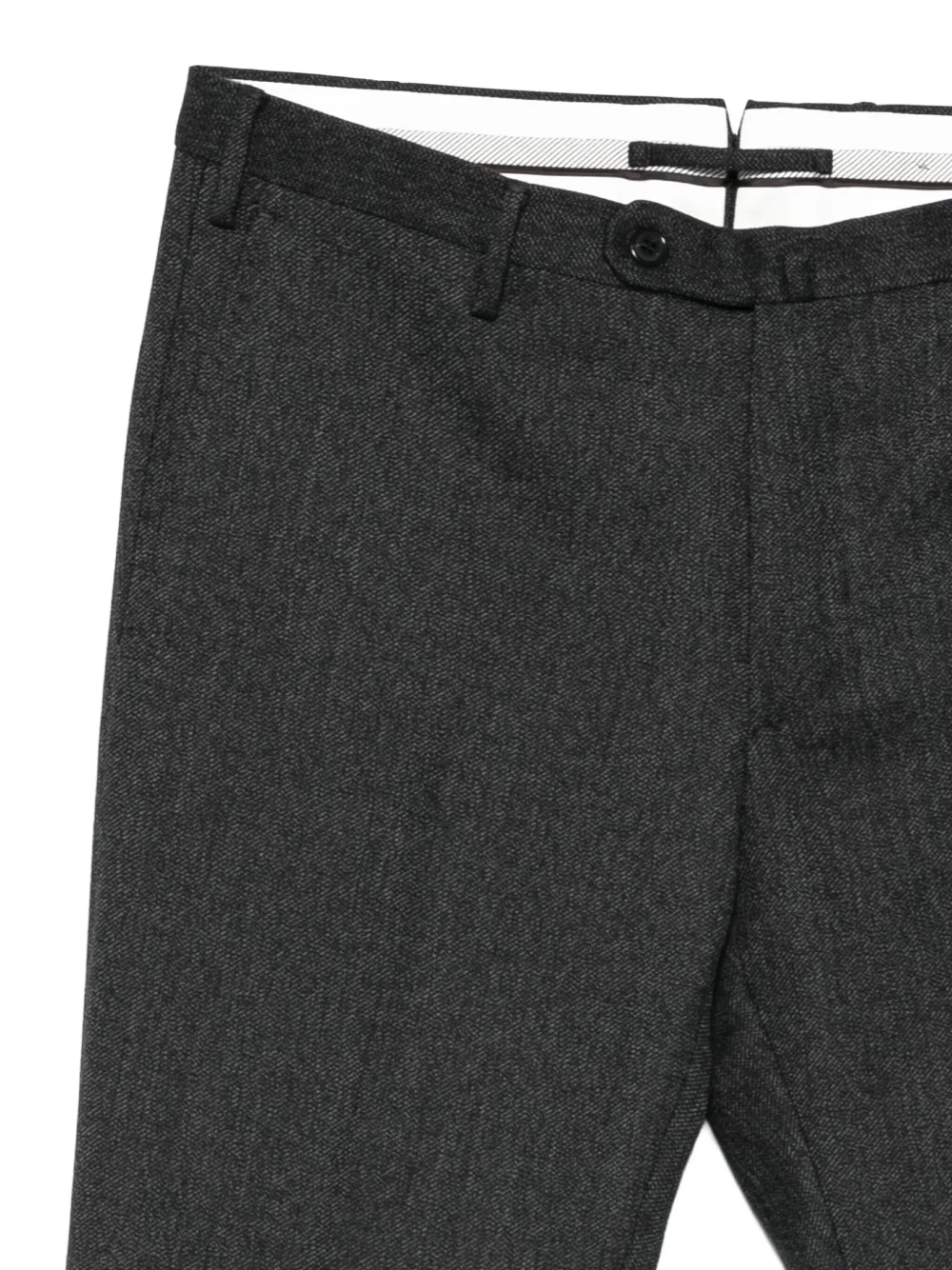 Incotex Broek met visgraatpatroon Zwart