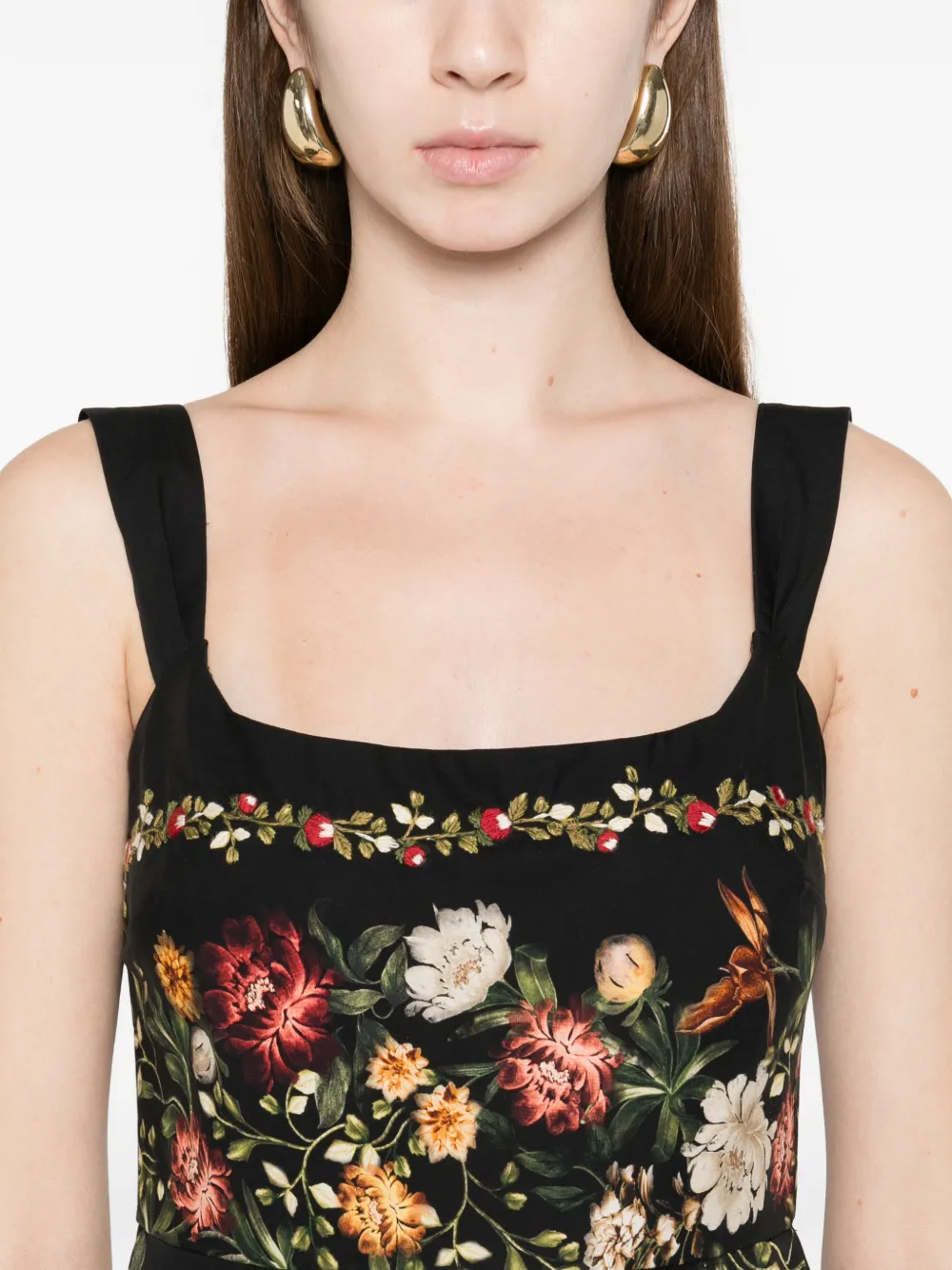 Agua By Agua Bendita Alcaparra Paramo Strappy Floral Dress In Black