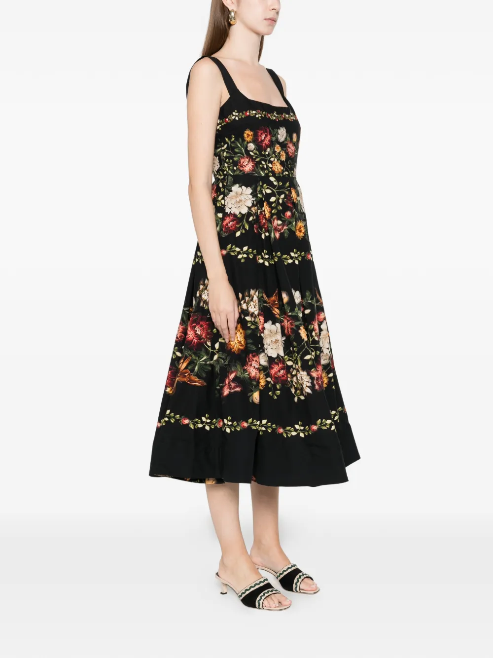 Agua By Agua Bendita Alcaparra Paramo Strappy Floral Dress In Black