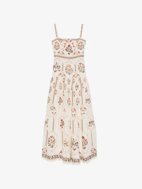 Agua By Agua Bendita Lima Andes floral-print tiered maxi dress