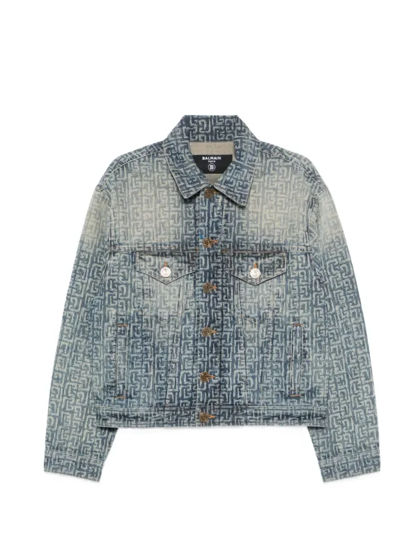 Balmain Monogram Denim Jacket | Blue | FARFETCH