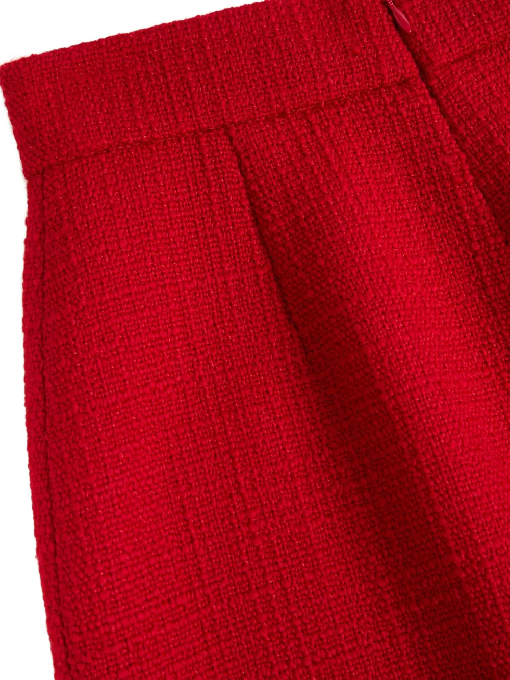 Valentino High-rise Wool-blend Tweed Pencil Skirt In Red