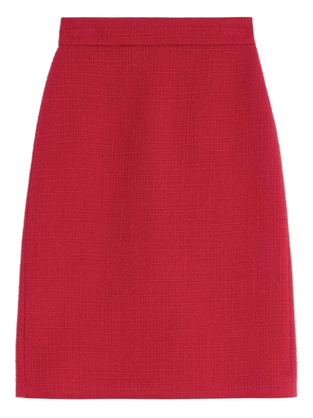 Valentino High-rise Wool-blend Tweed Pencil Skirt In Red