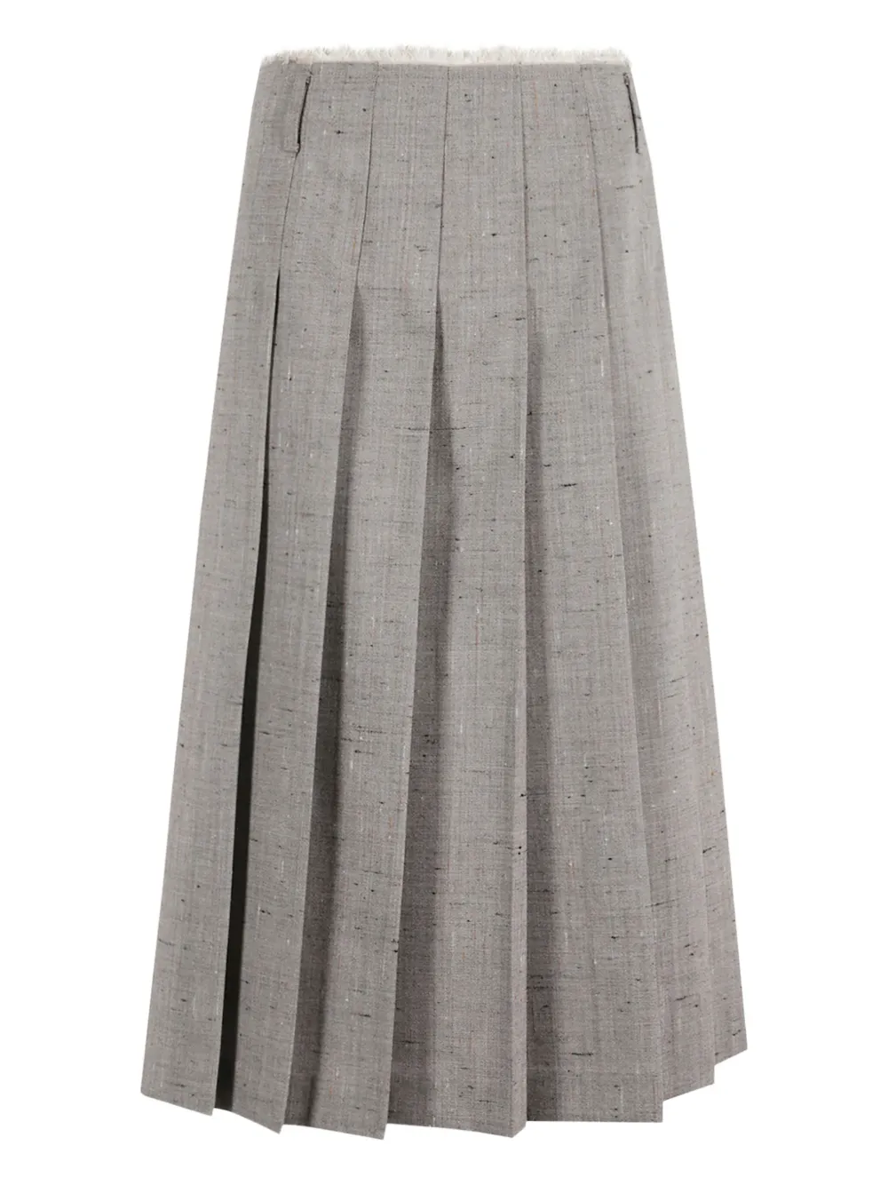 Tela pleated fringed midi skirt | Grey | Image 1