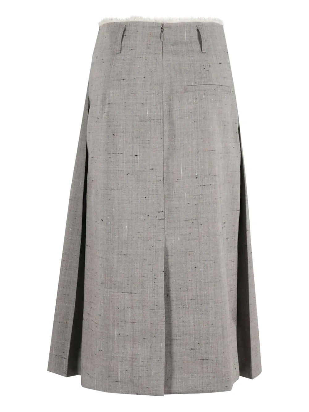 Tela pleated fringed midi skirt - Grijs