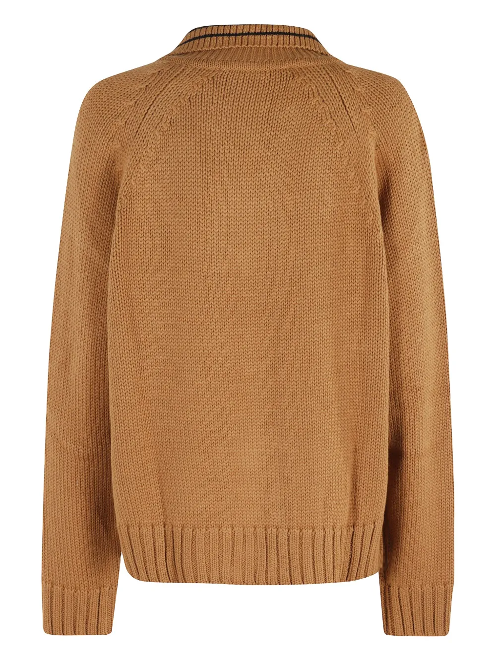 Tela Violet Cardigan With Polo Collar And Button Closure In Brown