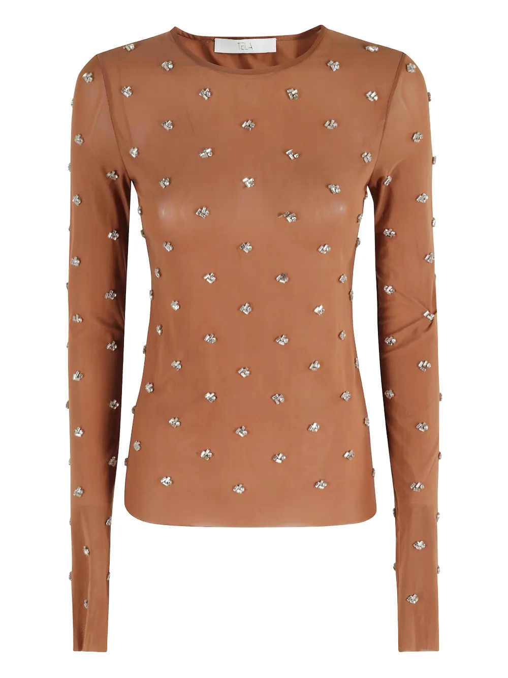 Tela top con apliques | marrón | Image 1