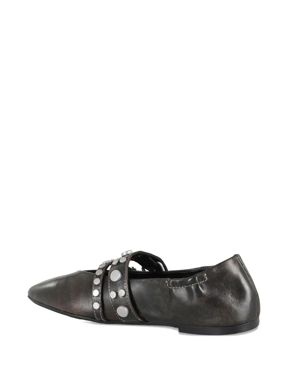 Ash Britney Studded Ballerinas In Black