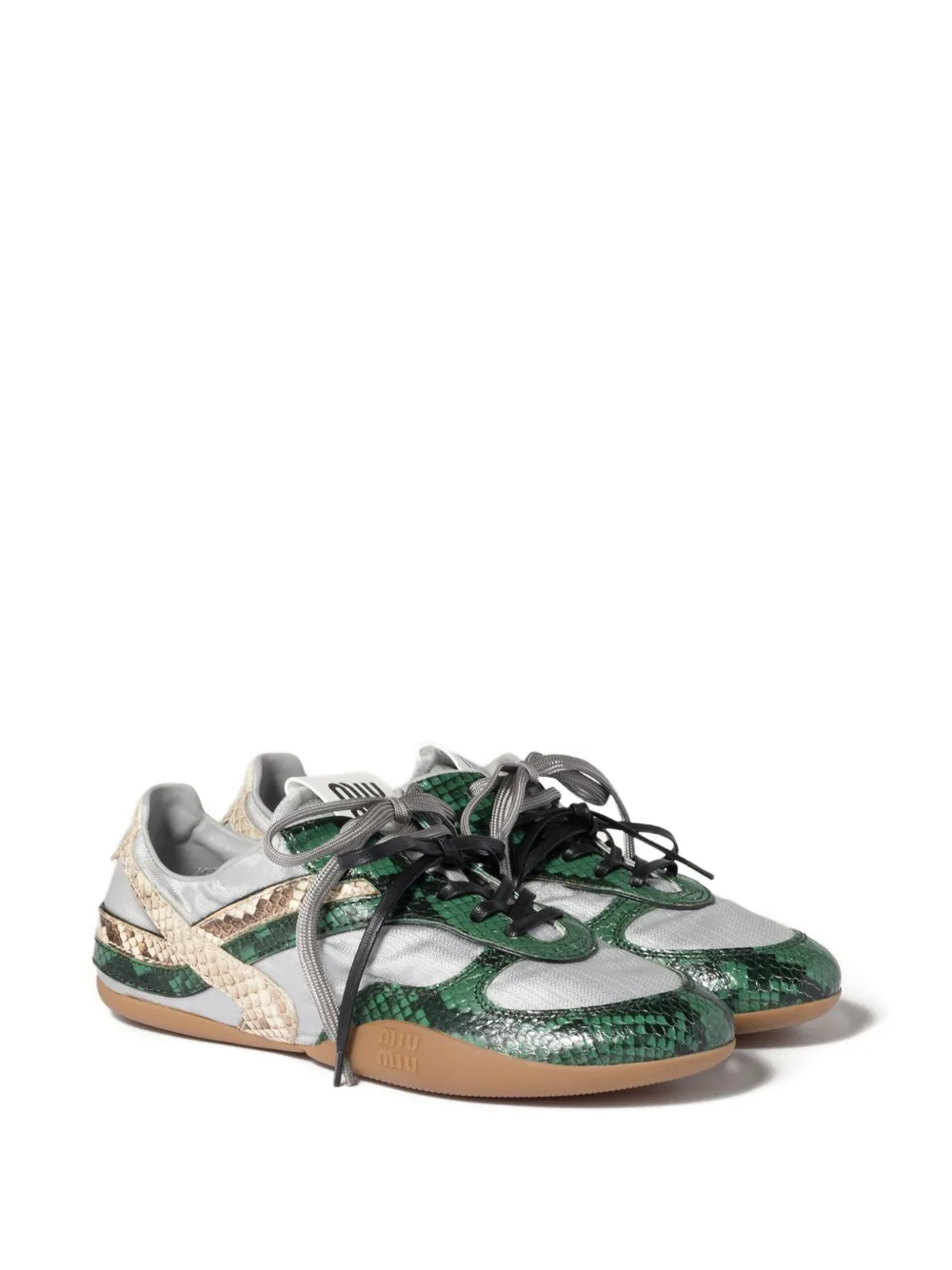 Miu snakeskin-leather sneakers Grey