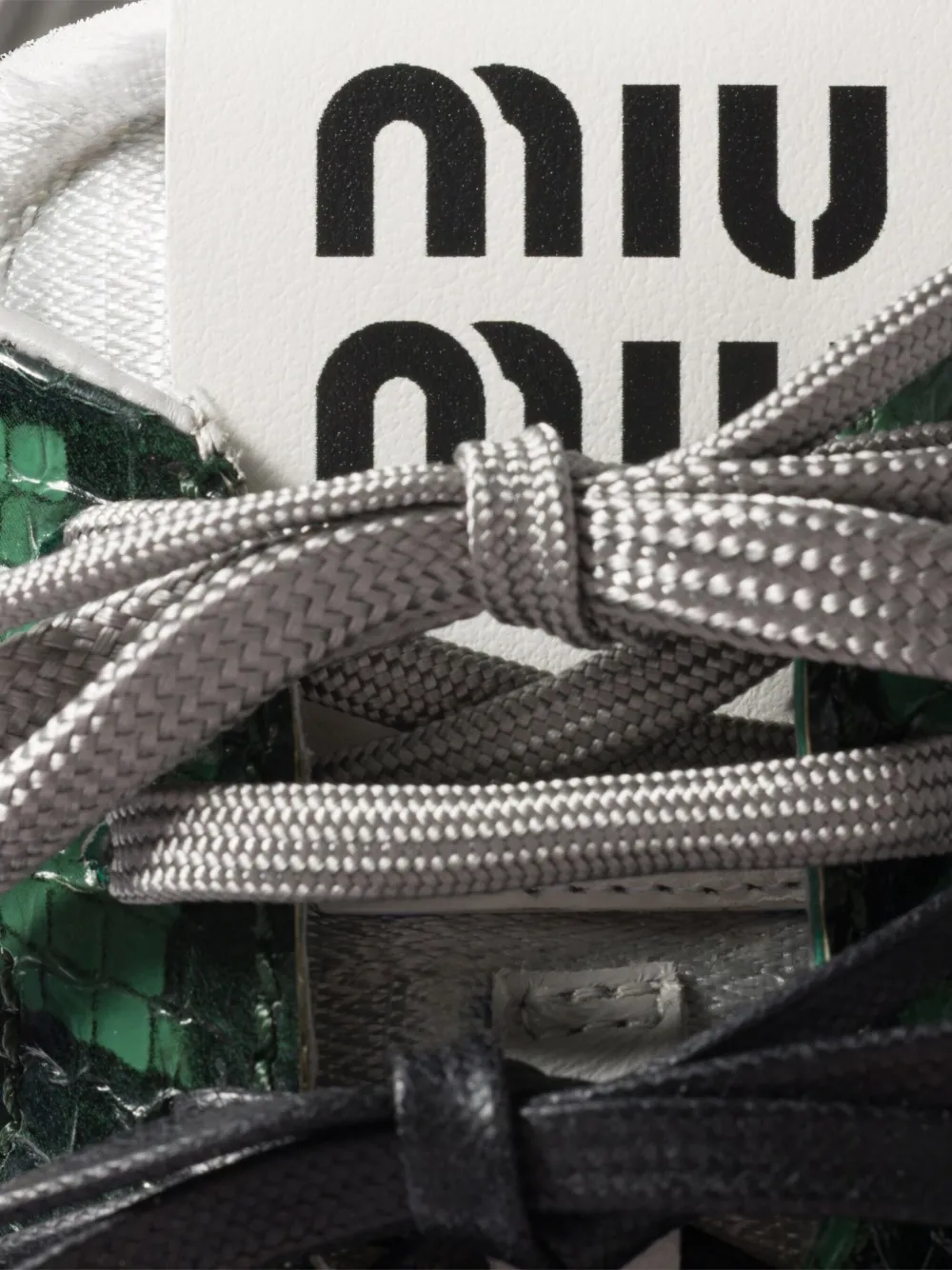 Miu snakeskin-leather sneakers Grey