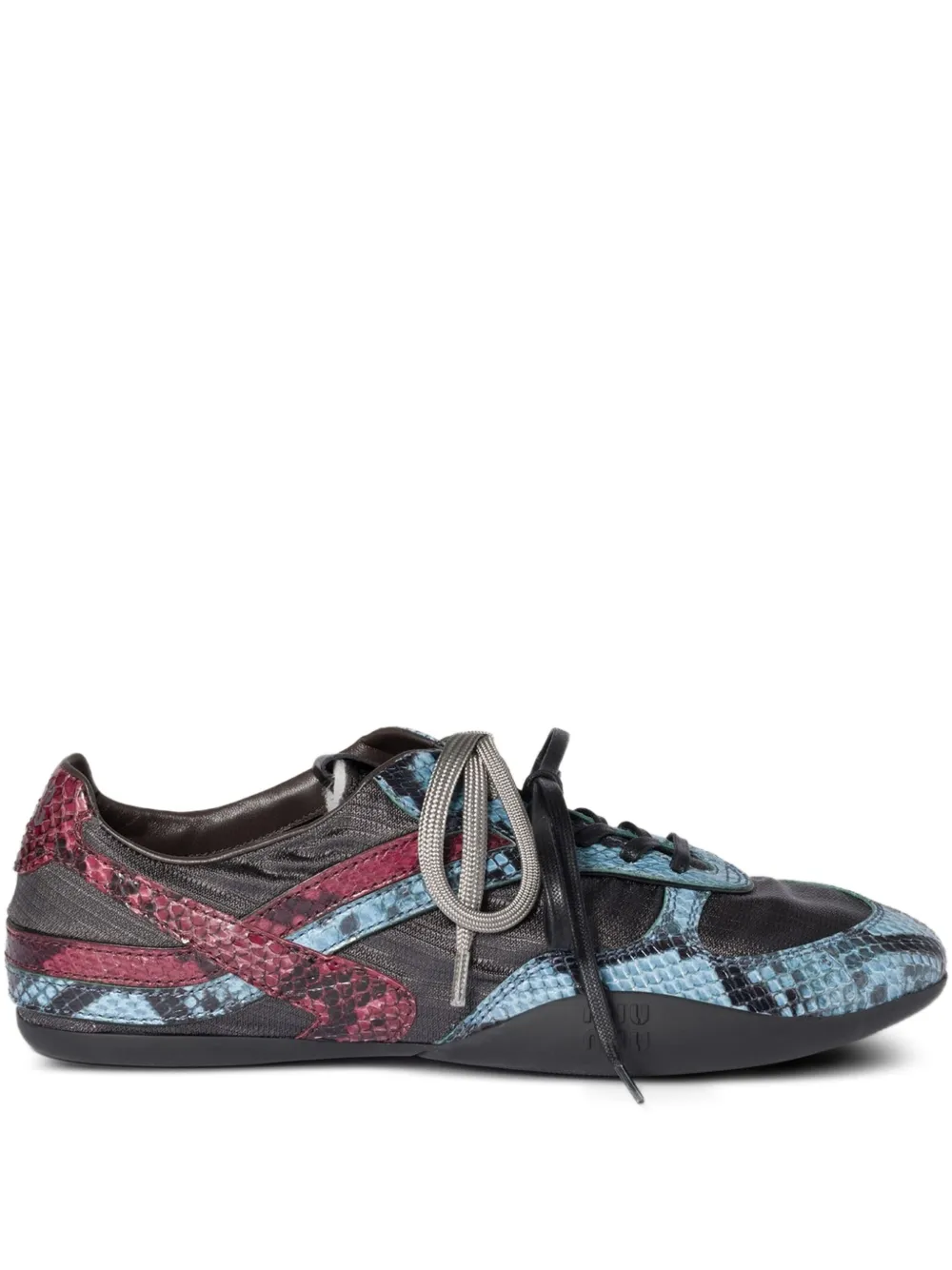 Miu snakeskin-insert sneakers Grey