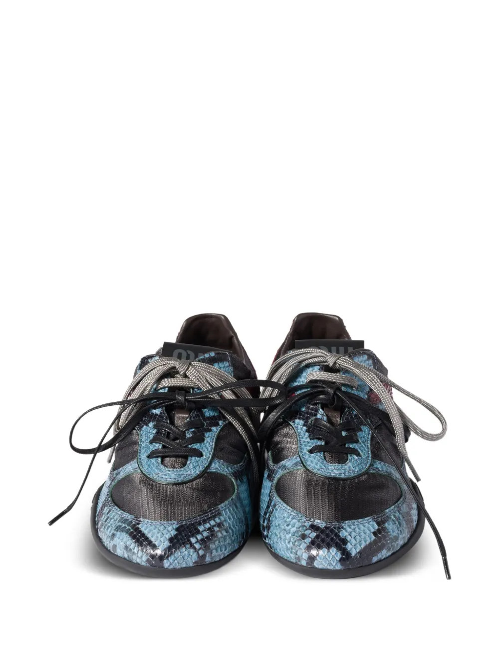 Miu Miu Snakeskin-insert Sneakers In Multi