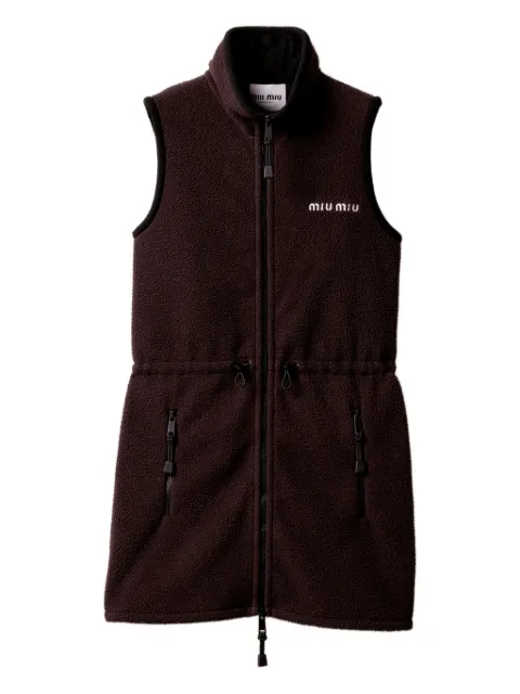 Miu Miu stand-collar fleece dress