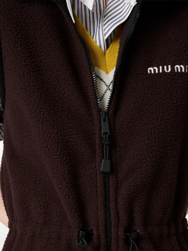 00s MIUMIU stand collar jacket y2k Miu Miu F⁄W 2000 faux fur