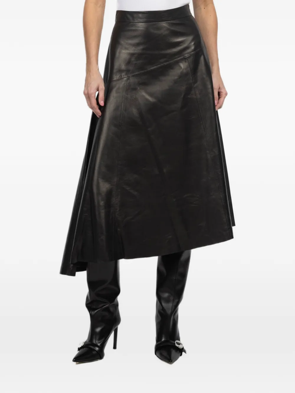 Kulson panelled A-line skirt - Nero