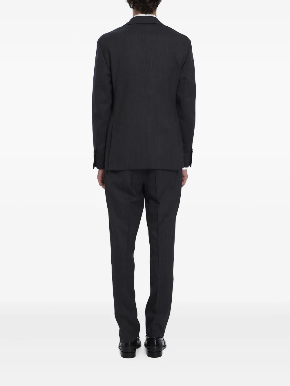 Lardini Single-breasted Suit In Virgin Wool In Black